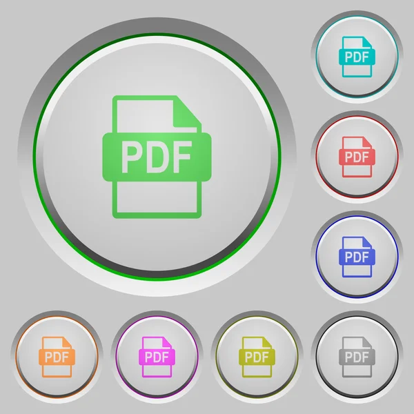 Botones de formato de archivo PDF — Vector de stock