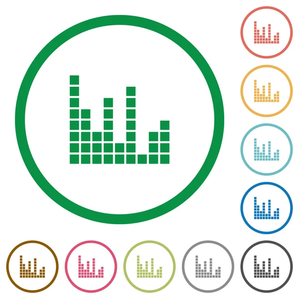 Звуковые панели с плоскими иконками — стоковый вектор
