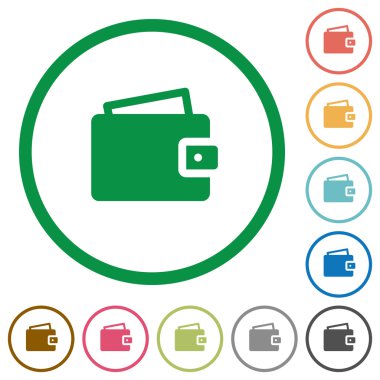 M-cüzdan düz simgeler özetlenen