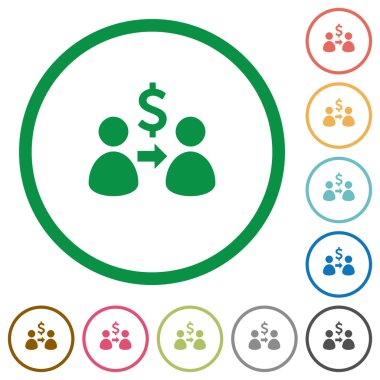 Doları düz simgeler özetlenen göndermek