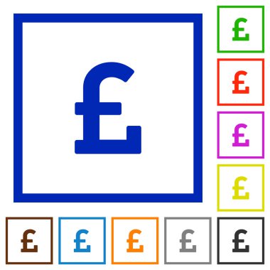 Pound işareti düz simgeler çerçeveli