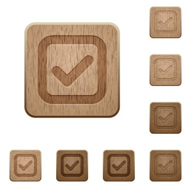 Onay kutusu ahşap düğmeleri