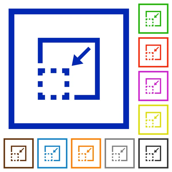 Minimera element inramade platt ikoner — Stock vektor