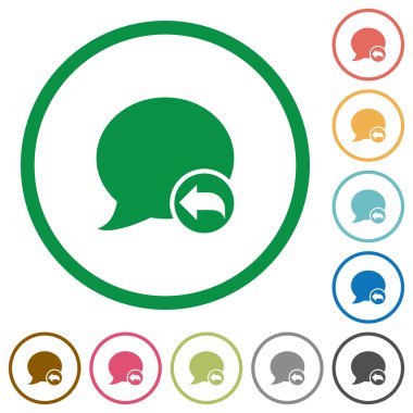 Blog yorum düz simgeler özetlenen yanıt