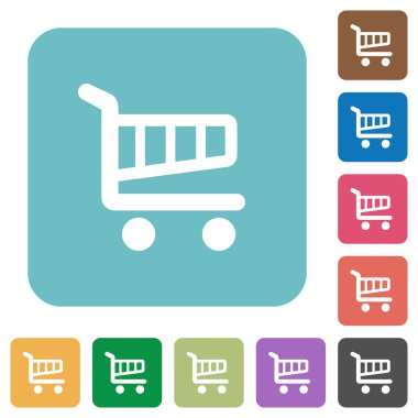 Düz alışveriş sepeti simgeleri