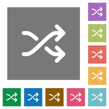 Medya shuffle kare düz simgeler