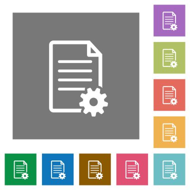 Belge ayarları kare düz simgeler