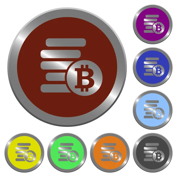 Boutons bitcoins couleur — Image vectorielle