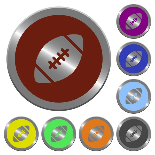 Color rugby ball buttons — Stock Vector