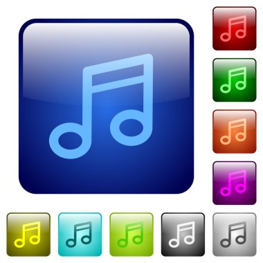 Renk müzik Not cam düğmeleri