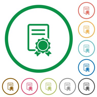 Sertifika düz simgeler özetlenen