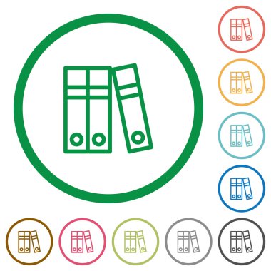 Belge klasörleri düz simgeler özetlenen