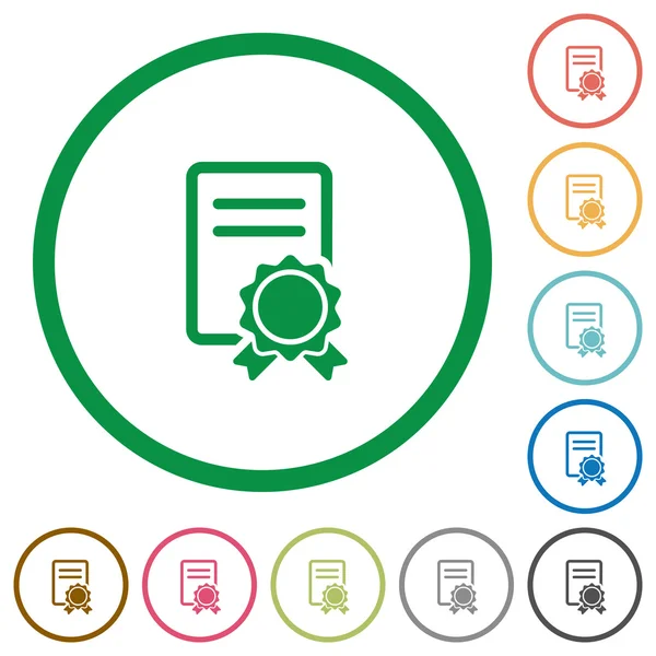 Sertifika düz simgeler özetlenen