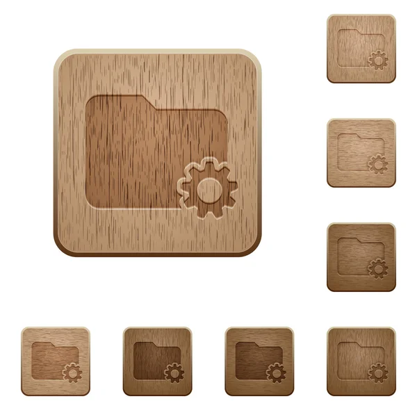 Folder settings wooden buttons — Stock Vector