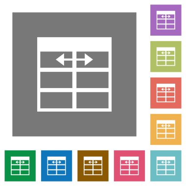 Tabloda sütun genişliğini ayarlamak kare düz simgeler