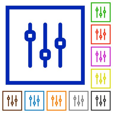 Dikey ayarı düz simgeler çerçeveli