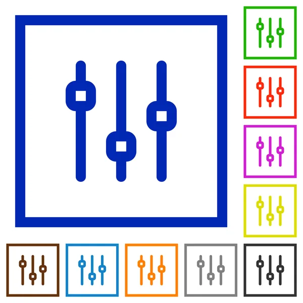 Ajuste vertical ícones planos emoldurados — Vetor de Stock