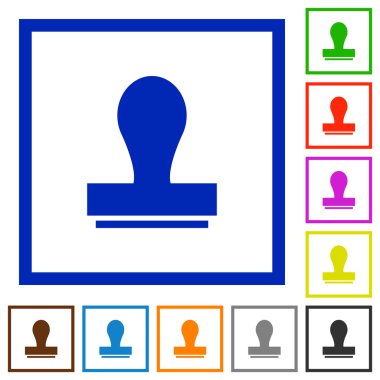 Damga düz simgeler çerçeveli