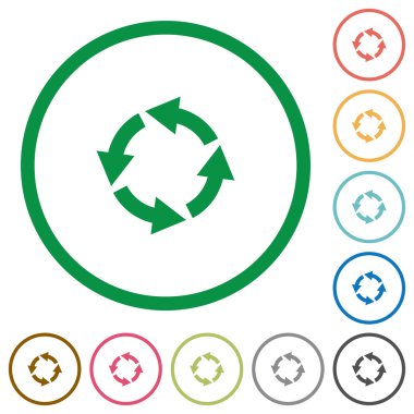 Sola Döndür düz simgeler özetlenen