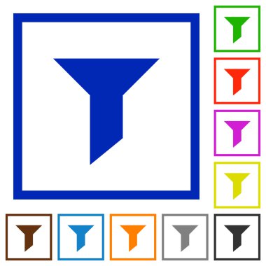 Filtre düz simgeler çerçeveli