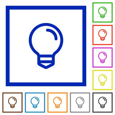 Ampul düz simgeler çerçeveli