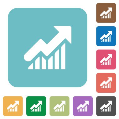 Düz yükselen grafiği simgeleri