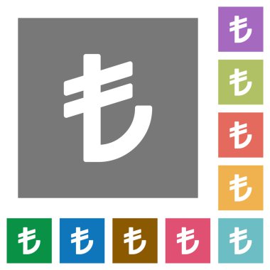 Düz simgeler Türk Lirası işareti kare