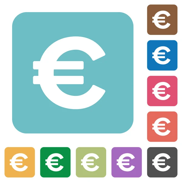 Płaskie ikony znak euro — Wektor stockowy