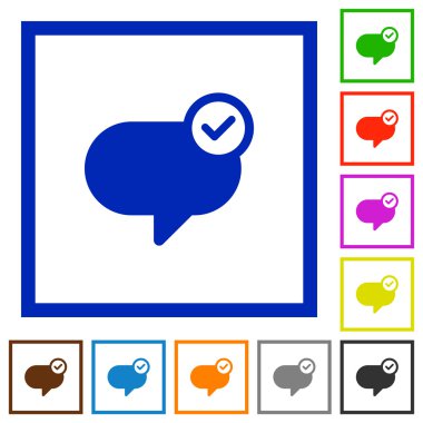 Çerçeveli düz simgeler gönderilen ileti