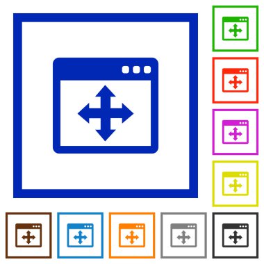 Düz simgeler pencere çerçeveli taşımak