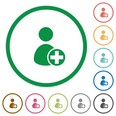 Ekle yeni kullanıcı özetlenen düz simgeler