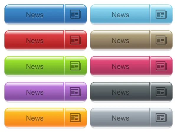 News captioned menu button set — Stock Vector