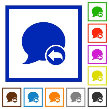 Yanıt blog yorum düz simgeler çerçeveli