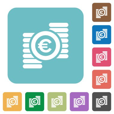 Düz euro simgeleri paralar