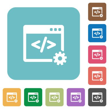 Düz web geliştirme simgeleri