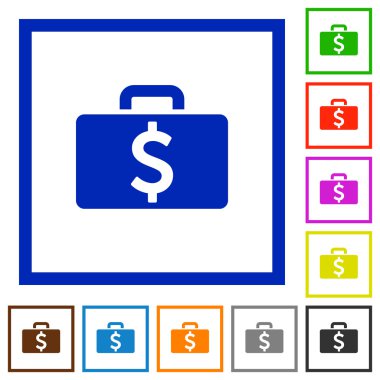 Doları çanta düz simgeler çerçeveli