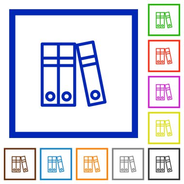 Belge klasörleri düz simgeler çerçeveli