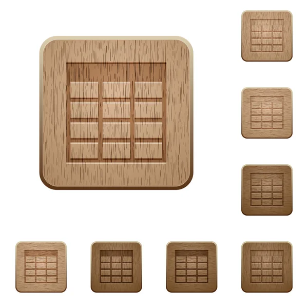 Tableau tableur boutons en bois — Image vectorielle