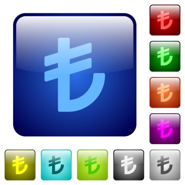 Türk Lirası işareti kare düğmeleri renk