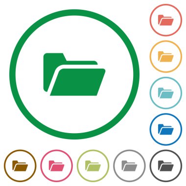 Klasör açık Seviyelendirilmiş düz simgeleri