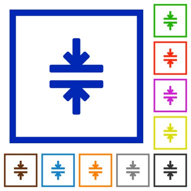 Yatay birleştirme düz simgeler çerçeveli