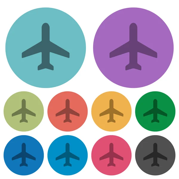 Farbe Flugzeug flache Symbole — Stockvektor