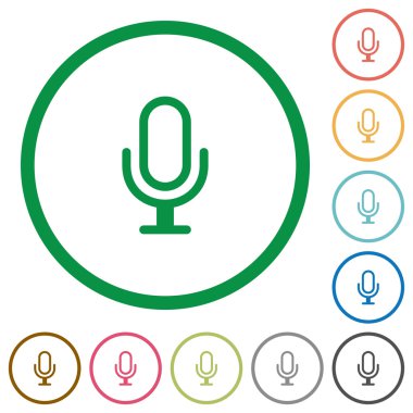 Mikrofon düz simgeler özetlenen