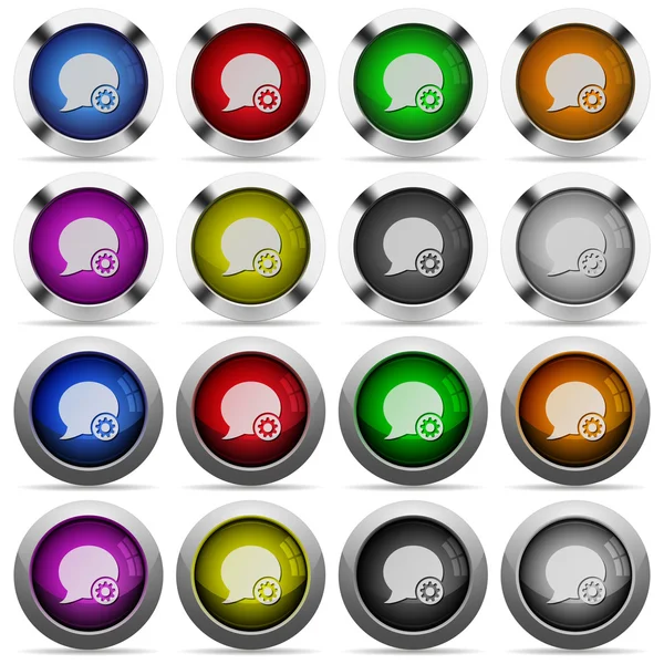 Blog comment settings glossy button set — Stock Vector