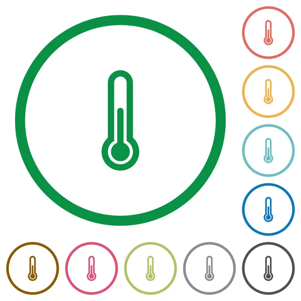 Thermometer zeigt flache Symbole — Stockvektor
