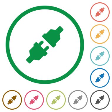 Güç konnektörleri düz simgeler özetlenen