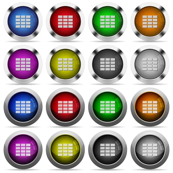 Spreadsheet glossy button set — Stock Vector