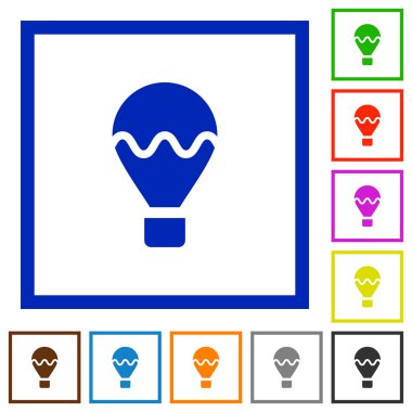 Hava balonu düz simgeler çerçeveli