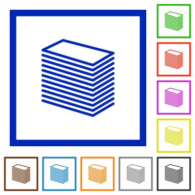 Kağıt yığınını düz simgeler çerçeveli