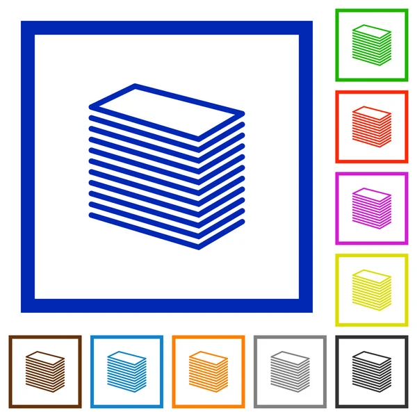 종이 스택 프레임 플랫 아이콘 — 스톡 벡터